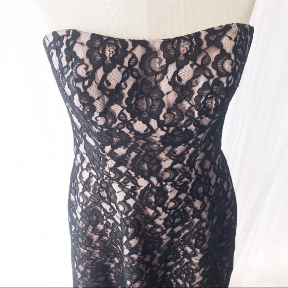 MORI LEE by Madeline Gardner Pink Black Lace Grad/Prom Dress Size Women's 11/12 - Picture 5 of 12